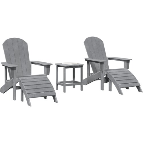  Set od 3 Vrtni Lounge Set Svjetlosiva HDPE Slike