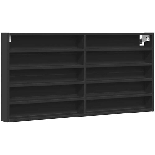  Vitrina crna 100x8,5x50 cm konstruirano drvo Slike