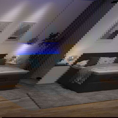 vidaXL Otomanski krevet s madracem i LED crni 140x190 cm tkanine Cene