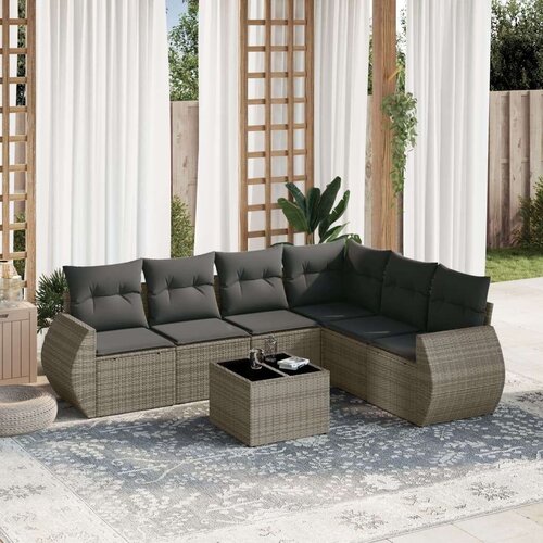  7-dijelni set vrtnih sofa sivi od poliratana Cijene