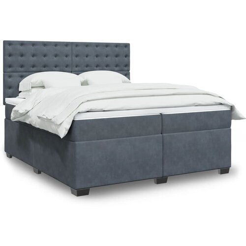  The Living Store Box spring postelja z vzmetnico temno siva 200x200 cm žamet - Box Spring Postelja, (21518312) Cene