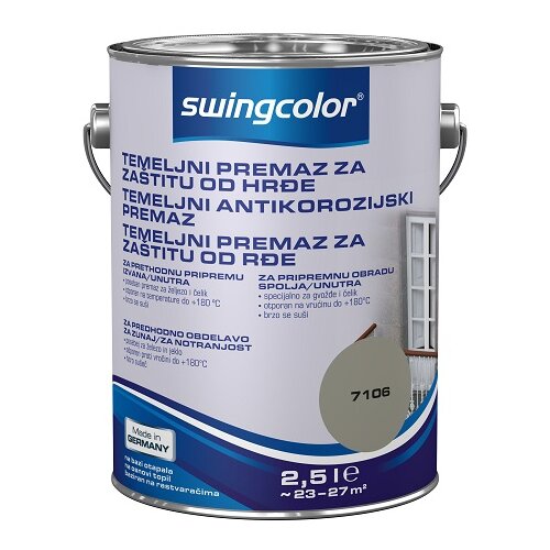 SWINGCOLOR Temeljna boja za zaštitu od hrđanja (Sive boje, 2,5 l) Cijene