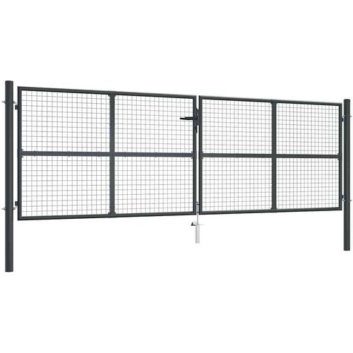  Vrtna vrata od mrežastog čelika 400x125 cm siva Cene