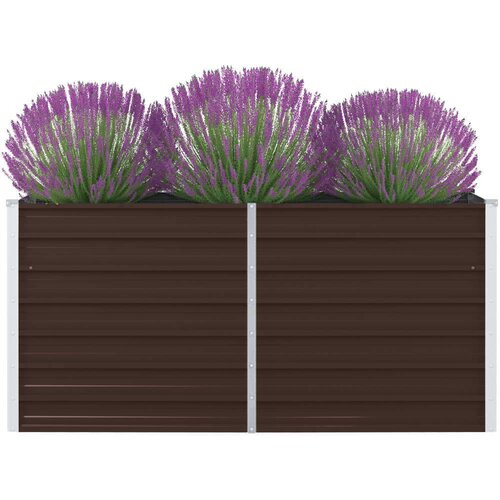 vidaXL Povišena vrtna gredica 160 x 80 x 45 cm pocinčani čelik smeđa Cijene