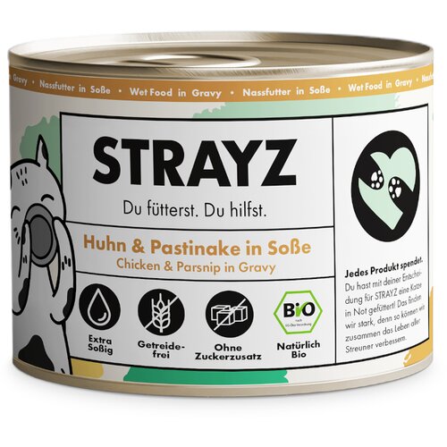  STRAYZ BIO Katze 6 x 200 g - Bio piletina i bio pastrnjak u umaku Cijene