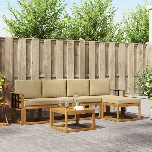  Set vanjskih sofa 6 kom. Prirodna i bež Cene
