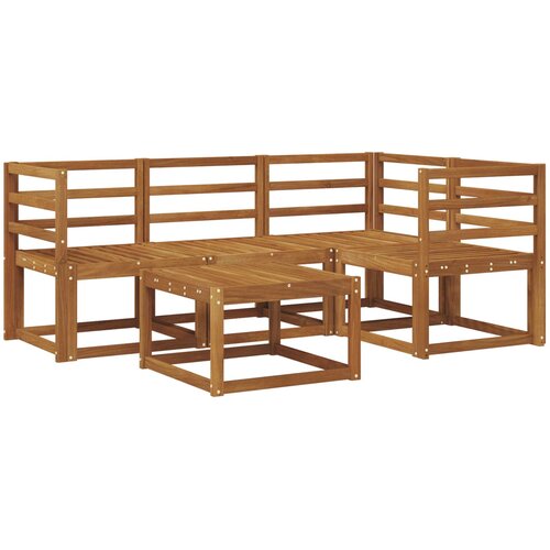  Set vanjskih sofa 5 kom. Prirodna Čvrsto drvo akacije Smeđa 59 x 59 x 37 cm Slike