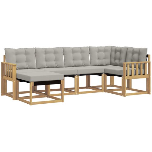 vidaXL Zunanja garnitura za sedenje 6 pcs Bela in svetlo siva, (5000281956) Cene