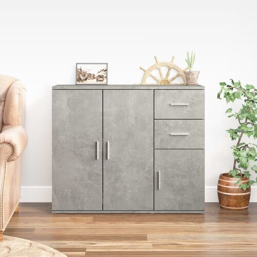  Komoda betonsko siva 91x29,5x75 cm inženirski les Cene