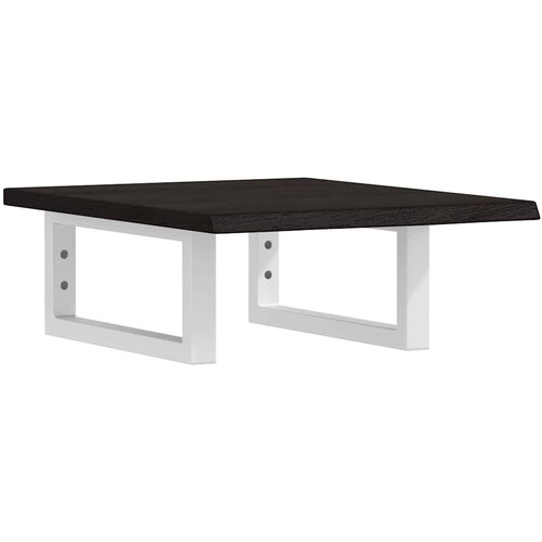  Zidna polica za umivaonik od čelika i masivne hrastovine Smeđa 40 x 50 x 2 cm Slike