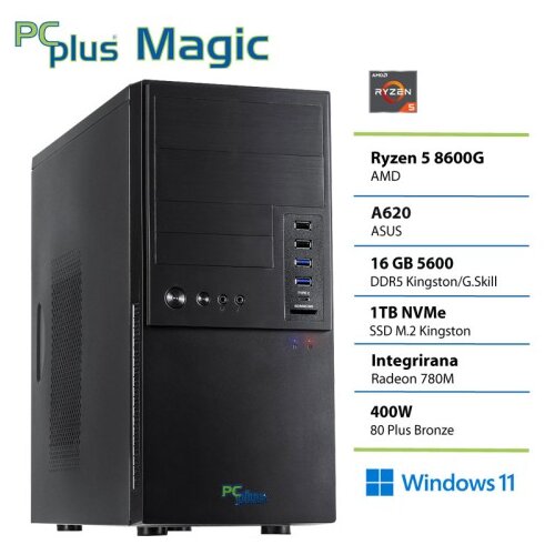 PCPLUS Magic Ryzen 5 8600G 16GB 1TB Windows 11 Pro namizni računalnik Cene