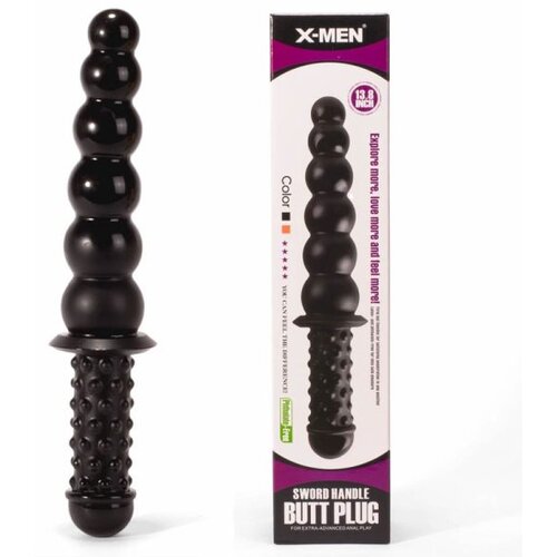 X-Men Sword Handle crni dvostrani dildo od PVC-a &amp;mdash; 35 cm, prečnik do 6 cm &amp;mdash; XMEN3018 Slike