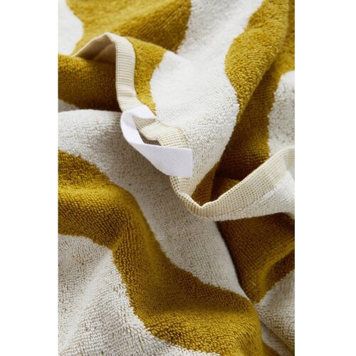 Jotex Rumena/kremno bela bombažna brisača 50x70 cm Waves &amp;ndash; Slike