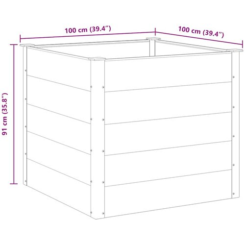  Vrtna Posuda za Sadnju WPC 100x100x91 cm Siva Slike