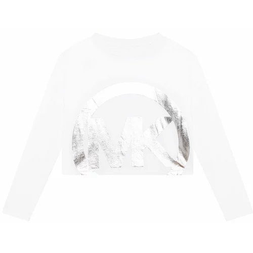 Michael Kors Otroška bombažna majica z dolgimi rokavi bela barva