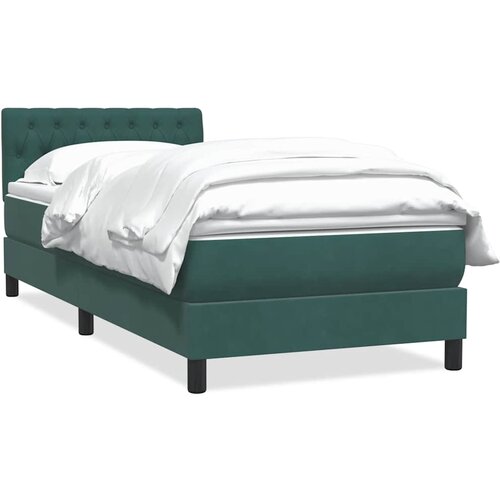 Maison Chic Box spring postelja - Vzmetna postelja z vzmetnico temno zelena 80x220 cm žamet SL24814, (21891035) Cene