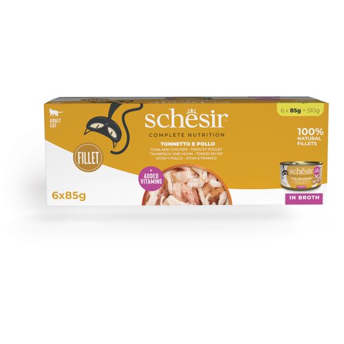  Ekonomično pakiranje Schesir Complete Nutrition filet u temeljcu 24 x 85 g - Tuna s piletinom Cijene