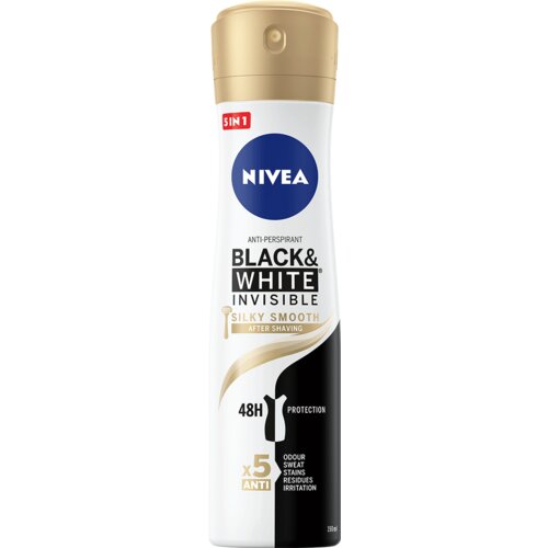 Nivea Black & White Invisible Silky Smooth 48h antiperspirant za občutljivo kožo po britju 150 ml za ženske Cene