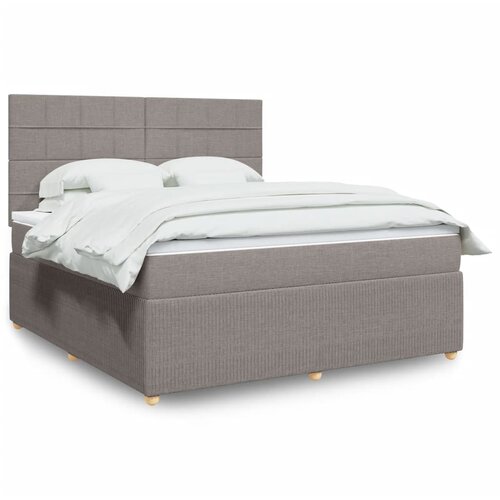vidaXL Box spring postelja z vzmetnico taupe 180x200 cm blago Cene