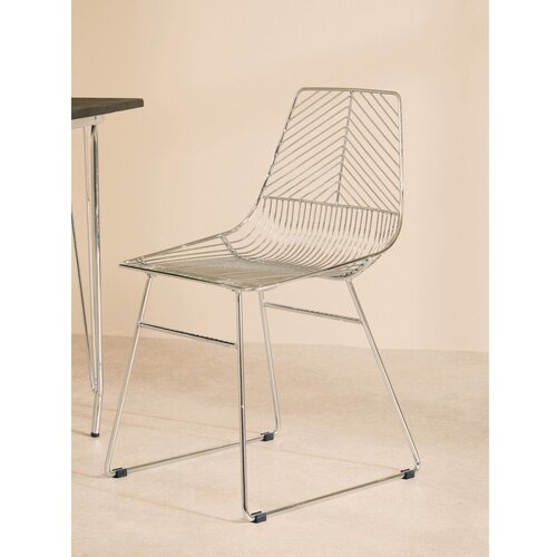 Premier Housewares Kovinski jedilni stol v srebrni barvi District &amp;ndash; Slike