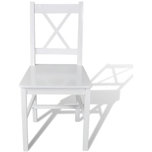 Maison Chic Jedilni stoli - Vzorci stoli 2 kosa beli iz borovine A203, (22032627) Cene