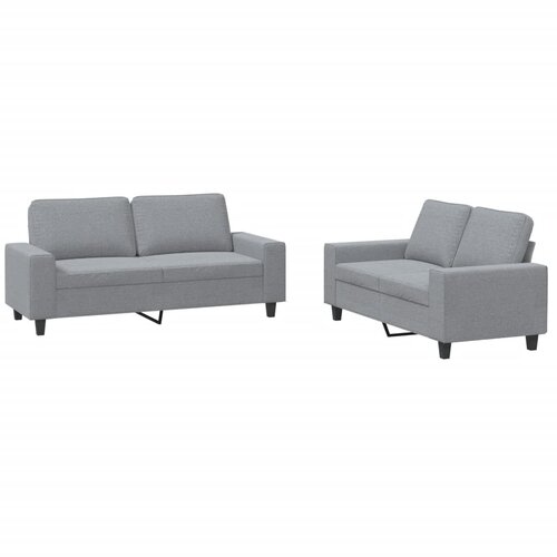 Maison Chic Sedežna garnitura - kavč 2-delna svetlo sivo blago, (21728397) Cene