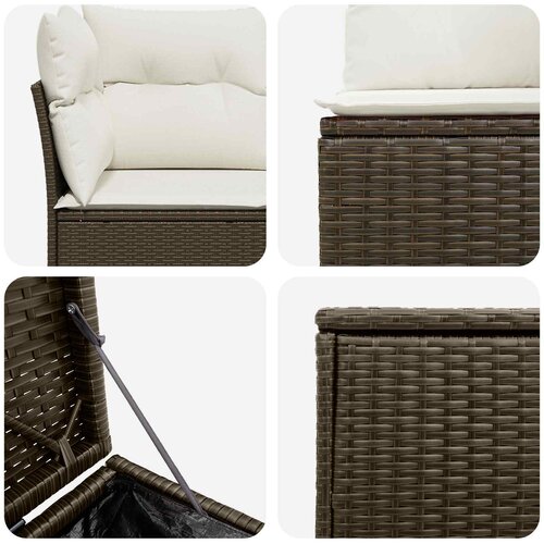  Set sofe 7 kom. Smeđa i krem bijela 234 x 234 x 85 cm Slike