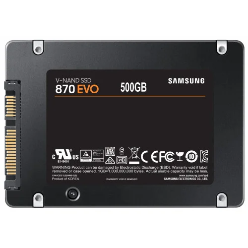 Samsung SSD 870 EVO 500GB2.5'' SATA3V-NAND MLC560MB/s read,530MB/s write