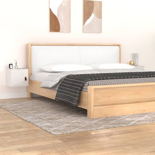 vidaXL Stenska omarica 2 kosa bela 31,5x30x30 cm trdna borovina Cene