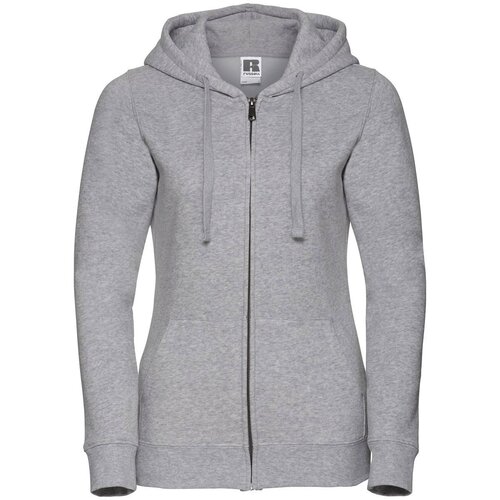 RUSSELL Light grey women's hoodie with Authentic zipper Cene