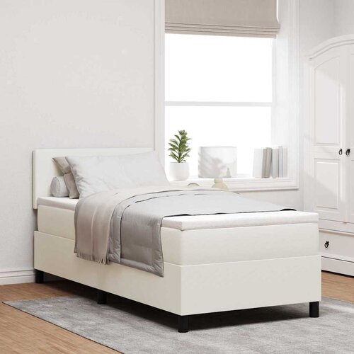  LED Box Spring Krevet s uzglavljem Krema i bijela 100 x 200 cm Cene