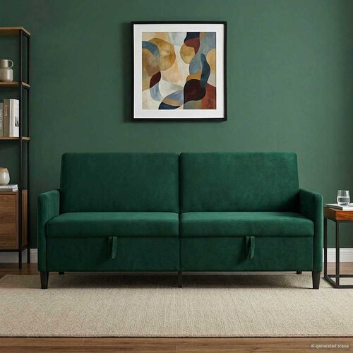SOFA s pohranom Tamnozelena 192 x 78 x 87 cm Poliester Cene