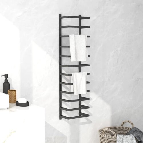 The Living Store Stojalo za brisače črno 24x12x96 cm jeklo - Stojalo Za Brisače, (21750980) Cene