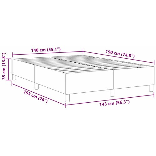  Krevetna platforma Krema 140 x 190 cm Kordura tekstil Slike