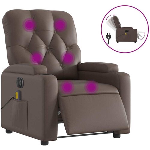 Maison Chic Električni masažni naslanjač - Relax naslanjač rjavo umetno usnje, (22134467) Cene