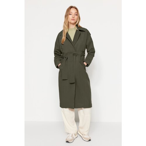 Trendyol Khaki Epaulette detaljni kaiš s dugim rolom s pojasom Cene