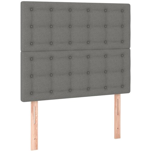 Maison Chic Posteljno vzglavje - Vzglavna omarica 2 kosa temno sivo 100x5x78/88 cm blago, (22077253) Cene