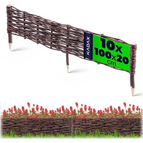 KADAX Vrtna palisadna ograja iz pletenega materiala, 100x20 cm, komplet 10 kosov, (5000358157) Cene