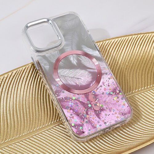  Torbica Magsafe Glitter za iPhone 12 6.1 roze Cene