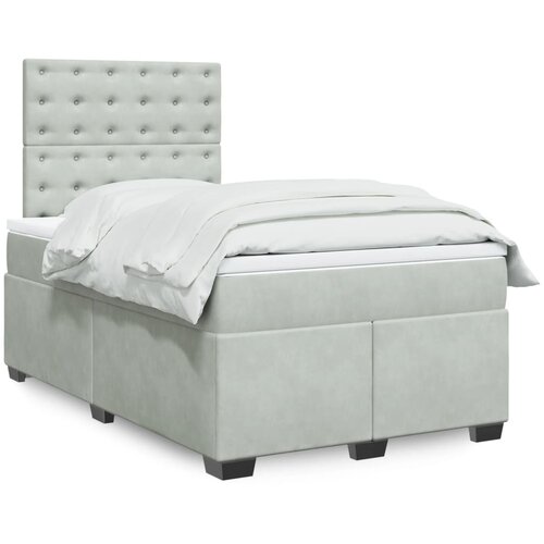 The Living Store Box spring postelja z vzmetnico svetlo siva 120x190 cm žamet - Box Spring Postelja, (21490924) Cene
