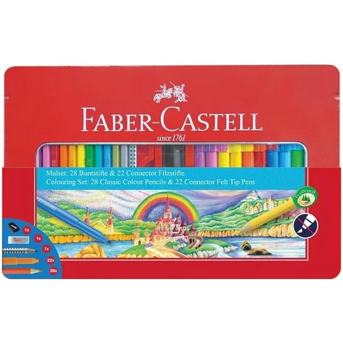  Set Faber-Castell, barvice + flomastri, 50 kosov