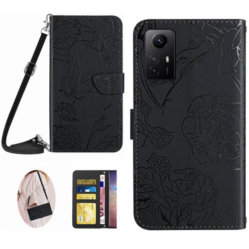 INORCO HT03 za Xiaomi Redmi Note 12S 4G usnjen ovitek za telefon z denarnico na dotik kože, vtisnjen dizajn ovitek z naramnico, (22036422) Cene