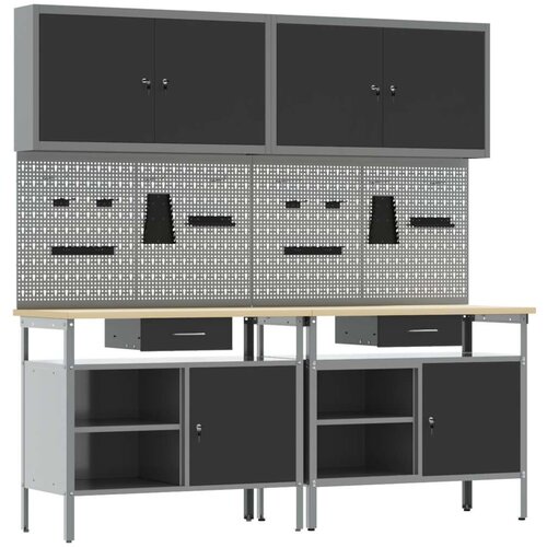  Set radne klupe od 8 u crnom čeliku Slike