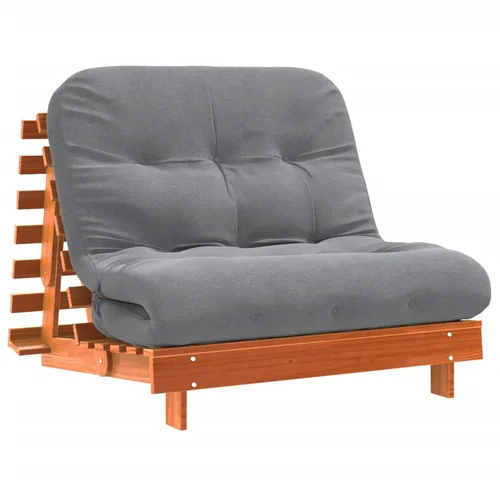 MAISON CHIC futon - futonski ležalnik z ležiščem voščeno rjava 100x206x11 cm trdna borovina, (21729502)