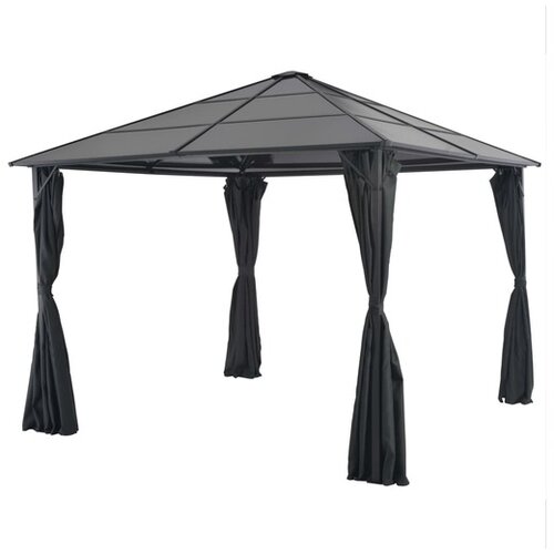  Paviljon z zaveso aluminij 3x3 m črn Cene