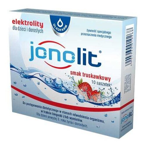 Oleofarm Jonolit &amp;ndash; Elektroliti z okusom jagode (10 vrečk) Slike