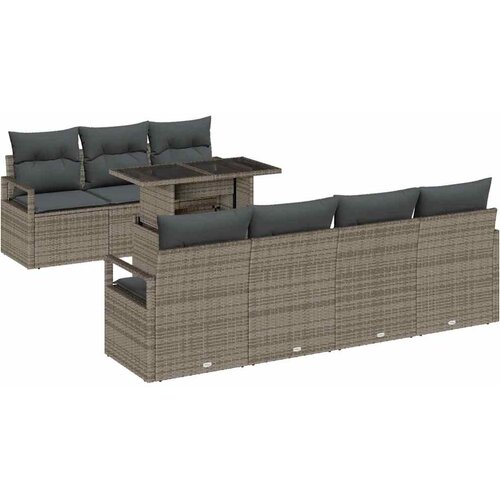  Sjedeća garnitura za vrt 8 kom. Poli ratan 230 x 62 x 85 cm Slike