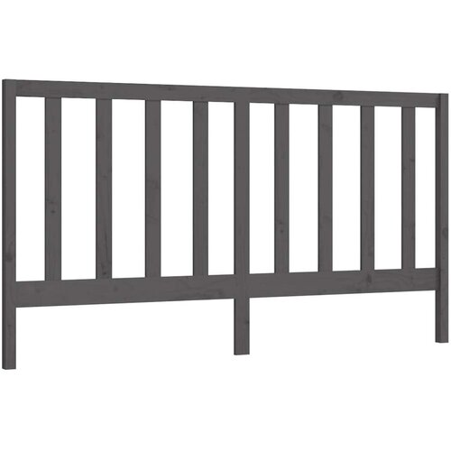 Uzglavlje za krevet sivo 206 x 4 x 100 cm od masivne borovine Slike