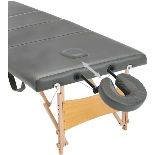 VidaXL Masažna miza s 4 conami lesen okvir antracit 186x68 cm Slike