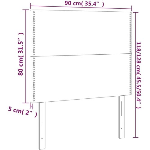  Uzglavlja 2 kom crna 90x5x78/88 cm bar&amp;scaron;unasta Slike